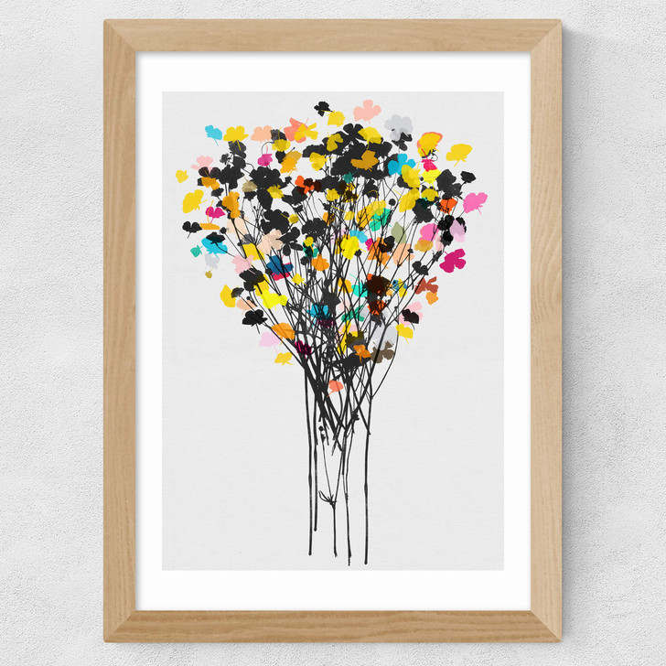 Buttercups 2 Wide Oak Frame