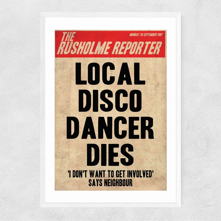 Death of a Disco Dancer Narrow White Frame