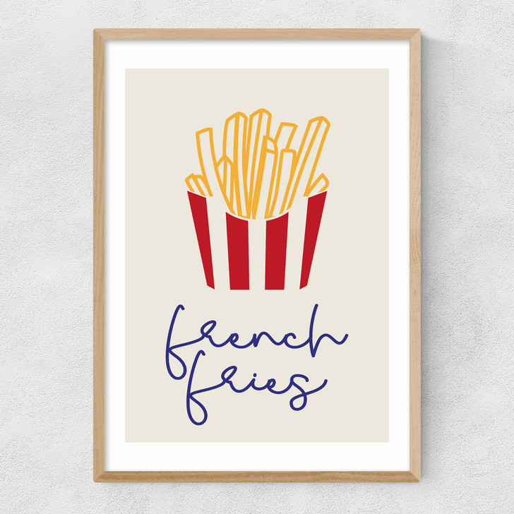 French Fries Narrow Oak Frame