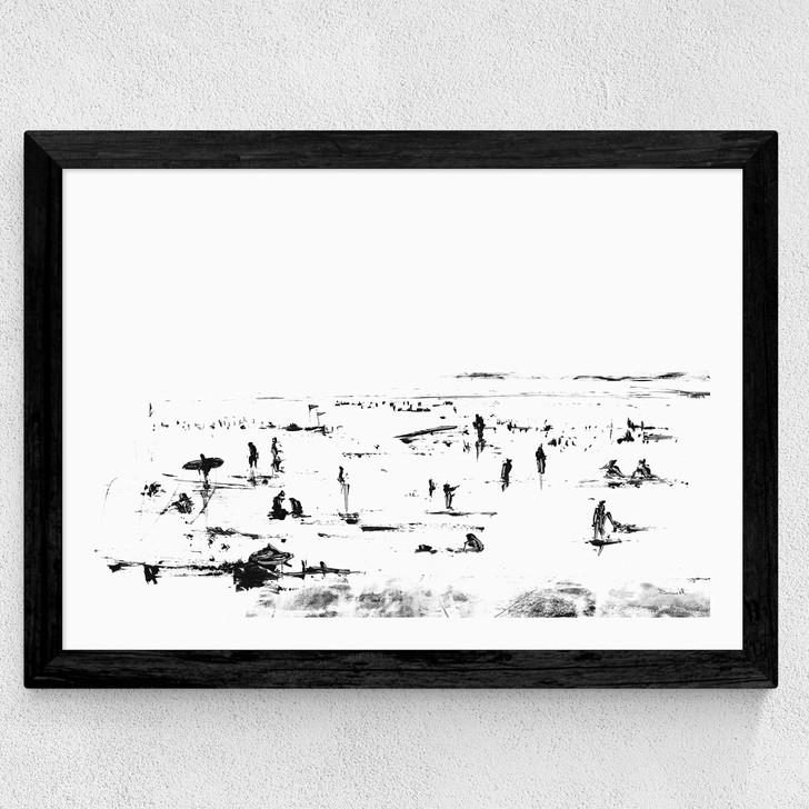 Beach People Wide Black Frame
