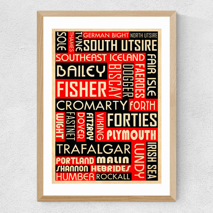 Shipping Forecast By Indieprints Medium Oak Frame Shipping Forecast By Indieprints Medium Oak Frame
