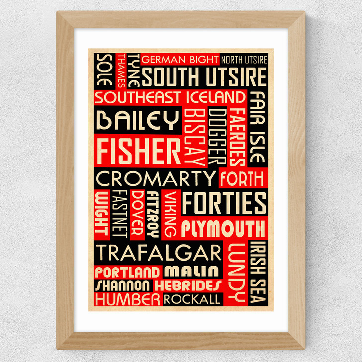 Shipping Forecast By Indieprints Wide Oak Frame