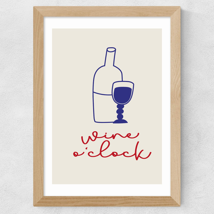 Wine O'Clock Wide Oak Frame Wine O'Clock Wide Oak Frame