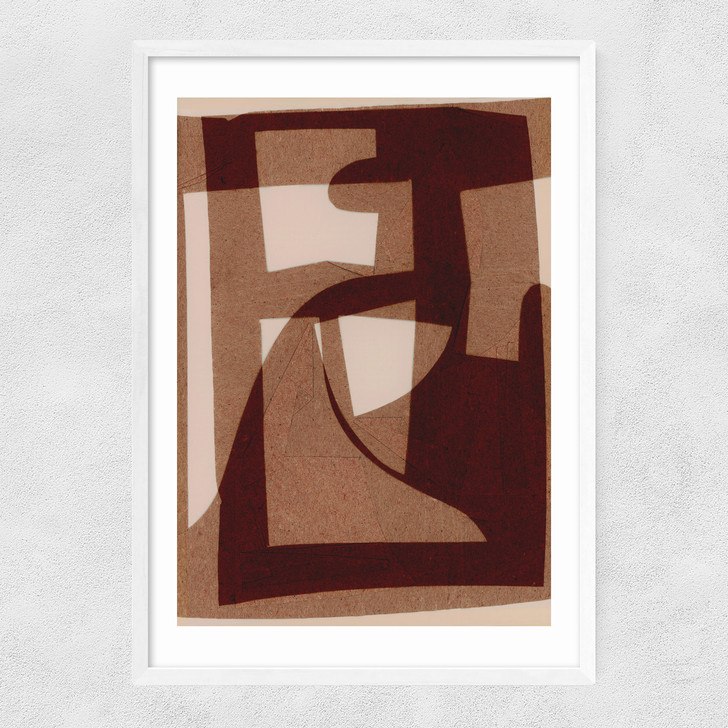 Marron Abstract Narrow White Frame Marron Abstract Narrow White Frame