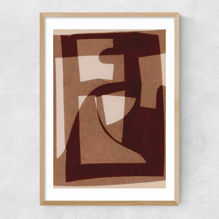 Marron Abstract Narrow Oak Frame