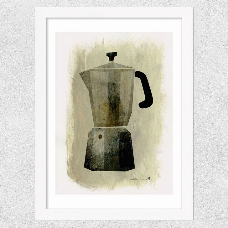 Coffee Pot Wide White Frame