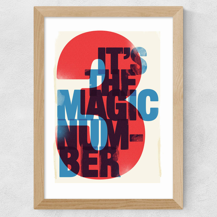 The Magic Number 3 Wide Oak Frame