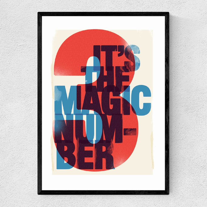 The Magic Number 3 Narrow Black Frame