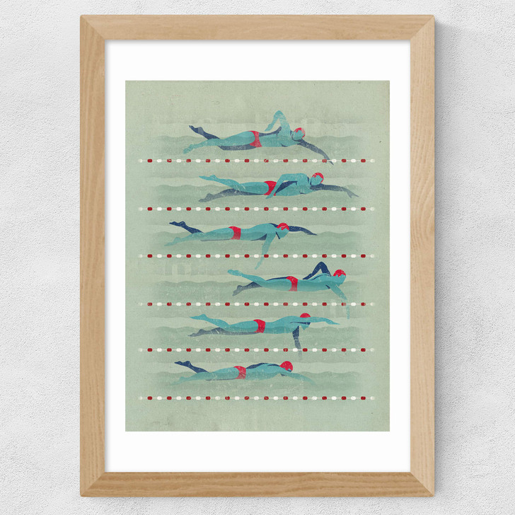 Swimmer 1 Wide Oak Frame