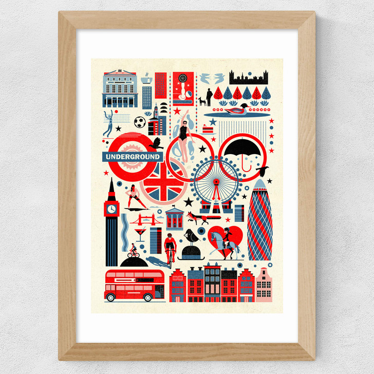 London Olympics Wide Oak Frame London Olympics Wide Oak Frame