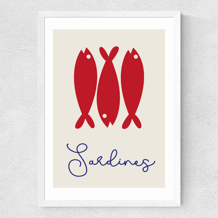 Sardines Medium White Frame