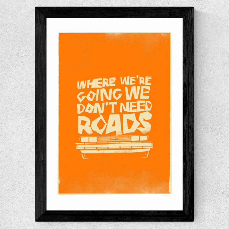 Retro Delorean - Back to the Future Wide Black Frame Retro Delorean - Back to the Future Wide Black Frame