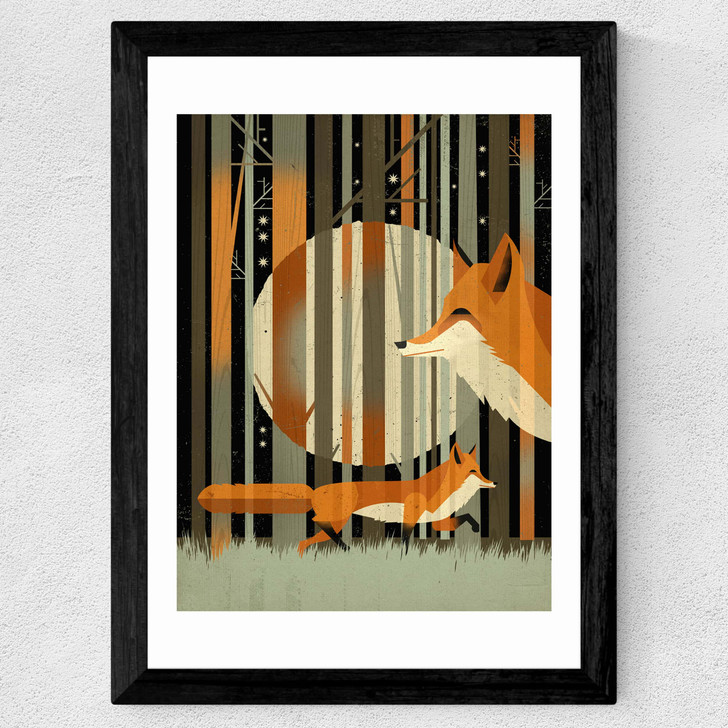 Midnight Foxes Wide Black Frame Midnight Foxes Wide Black Frame