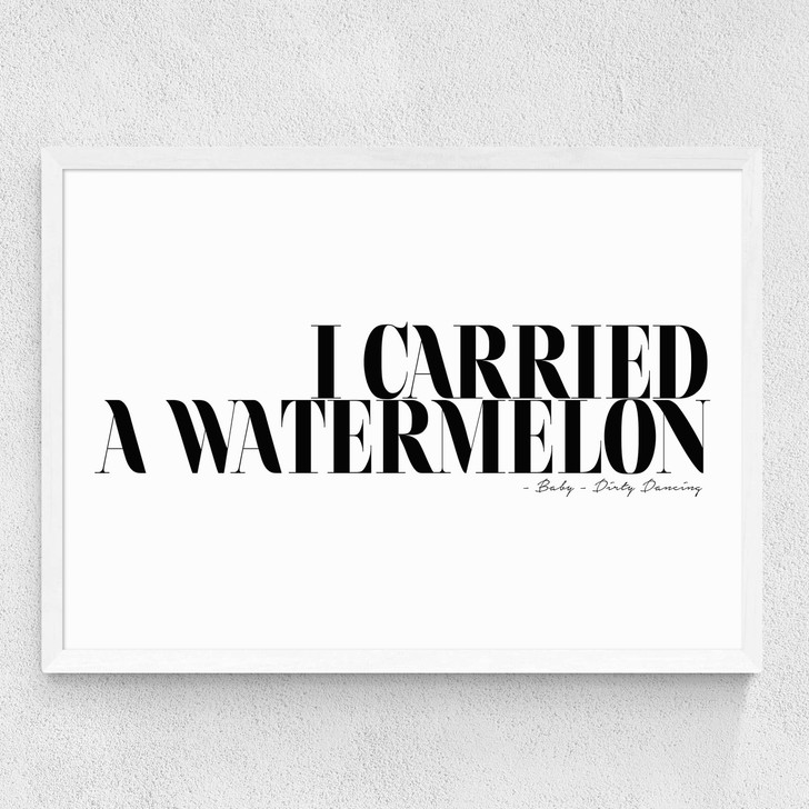 I Carried a Watermelon Medium White Frame