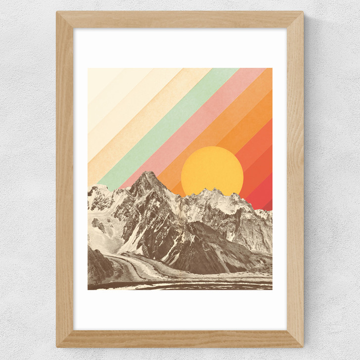 Mountainscape Wide Oak Frame