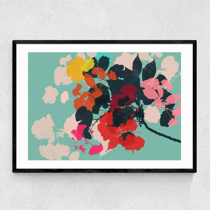 Cherry Blossoms by Garima Dhawan Narrow Black Frame