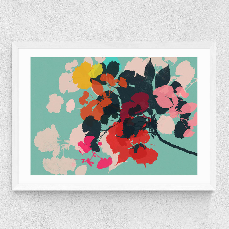 Cherry Blossoms by Garima Dhawan Medium White Frame