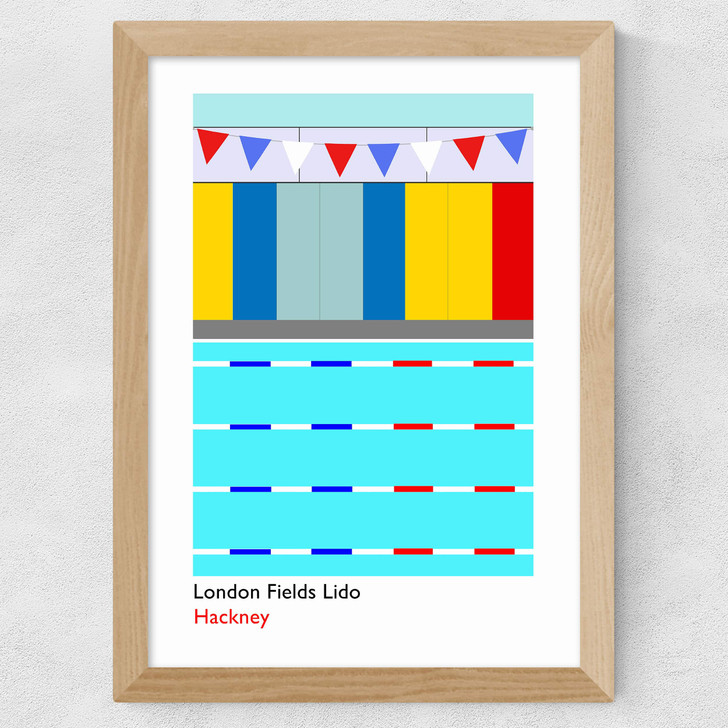 London Fields Lido Wide Oak Frame London Fields Lido Wide Oak Frame