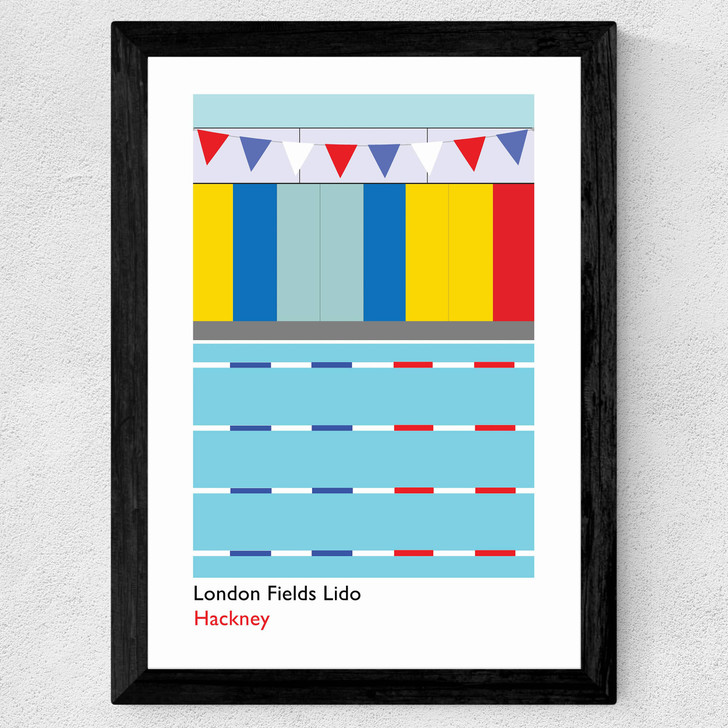 London Fields Lido Wide Black Frame