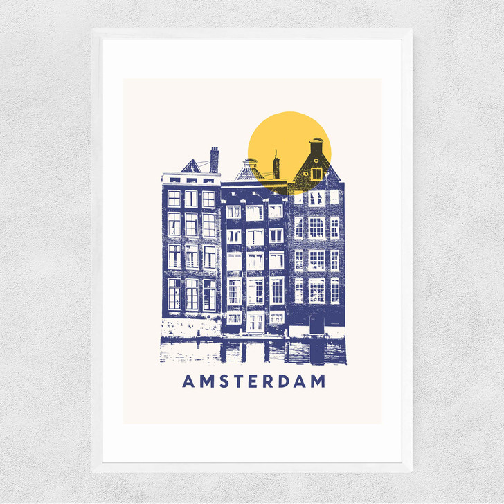 Amsterdam by Florent Bodart Narrow White Frame