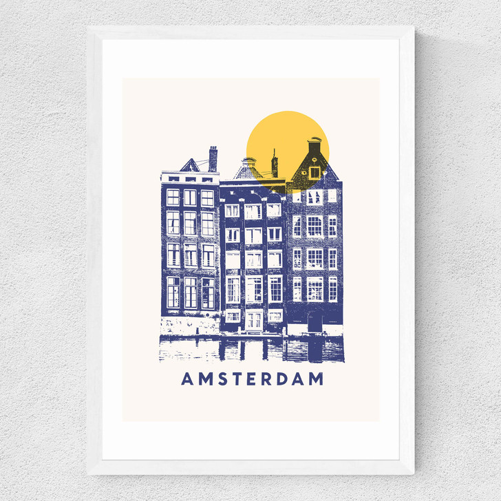 Amsterdam by Florent Bodart Medium White Frame