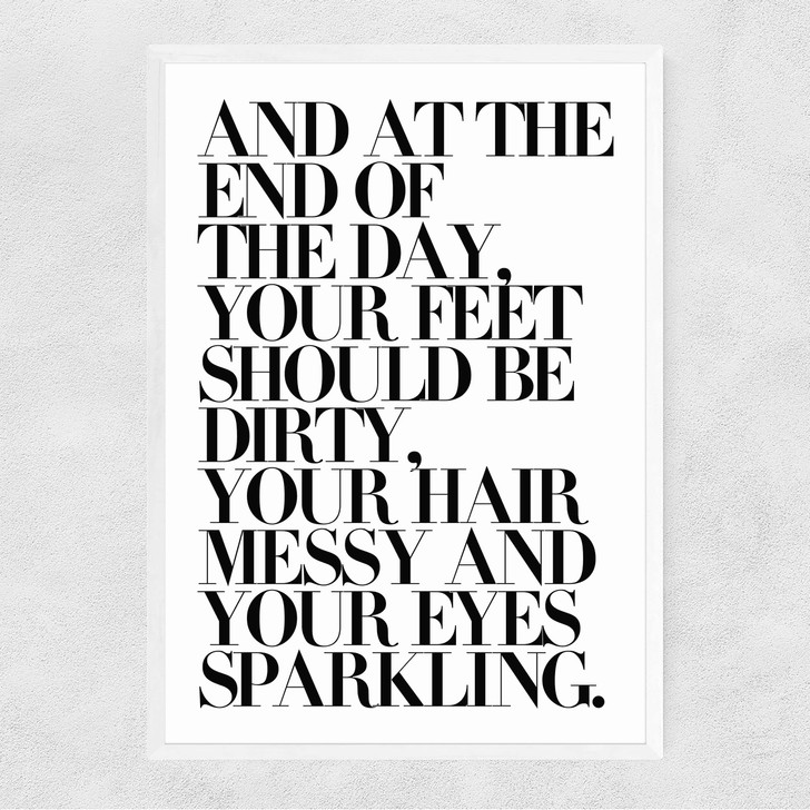 At The End of the Day Narrow White Frame