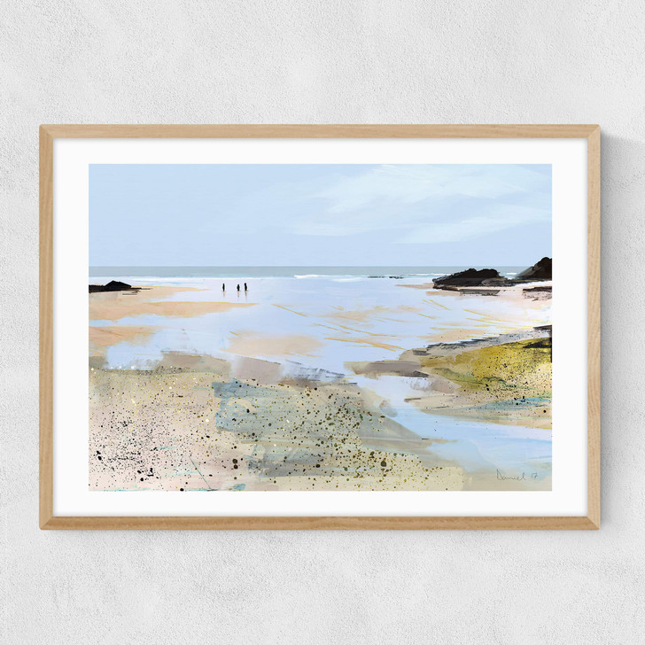 Sea View by Dan Hobday Narrow Oak Frame