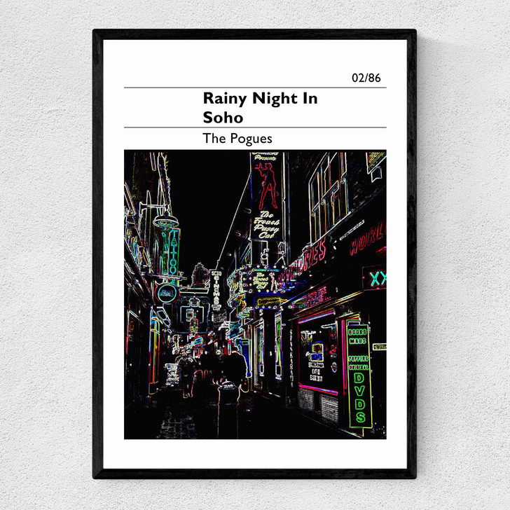 A Rainy Night in Soho - The Pogues Narrow Black Frame A Rainy Night in Soho - The Pogues Narrow Black Frame