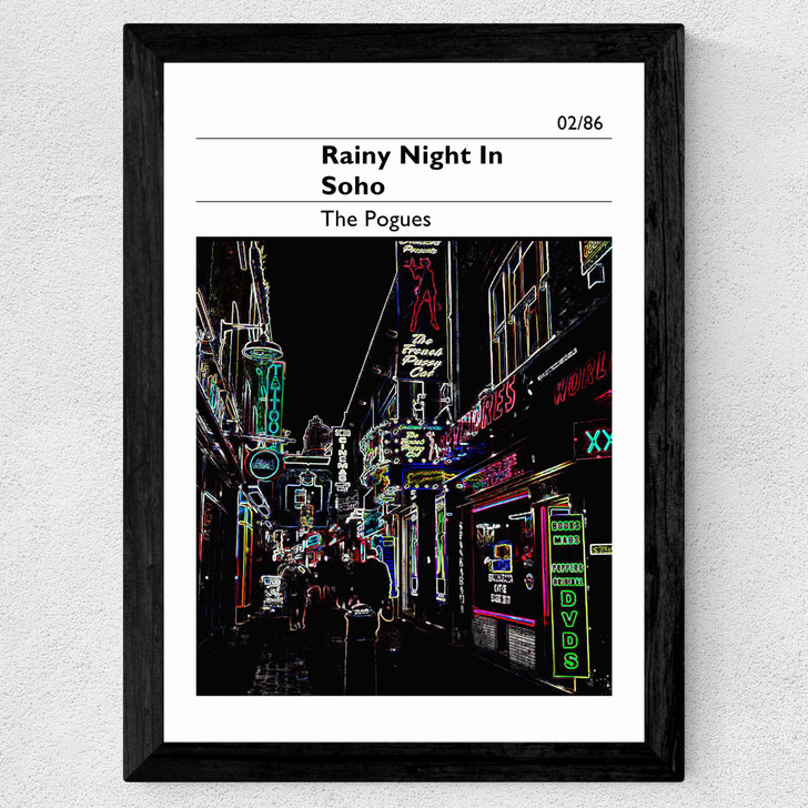 A Rainy Night in Soho - The Pogues Wide Black Frame A Rainy Night in Soho - The Pogues Wide Black Frame