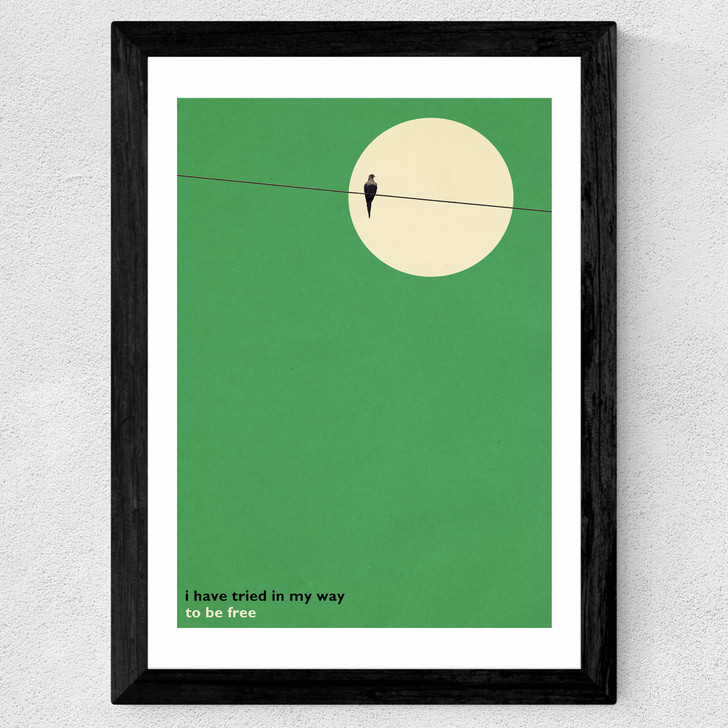Bird on a Wire Wide Black Frame