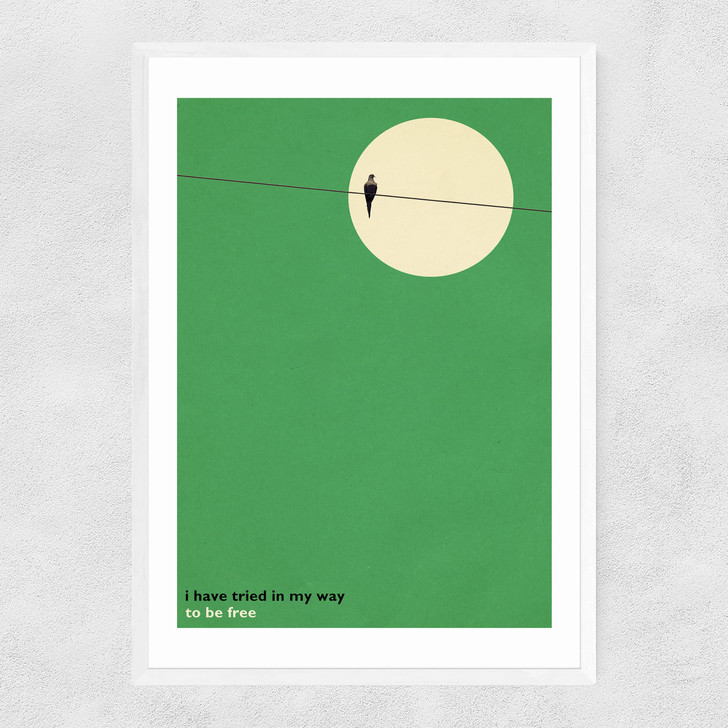 Bird on a Wire Narrow White Frame