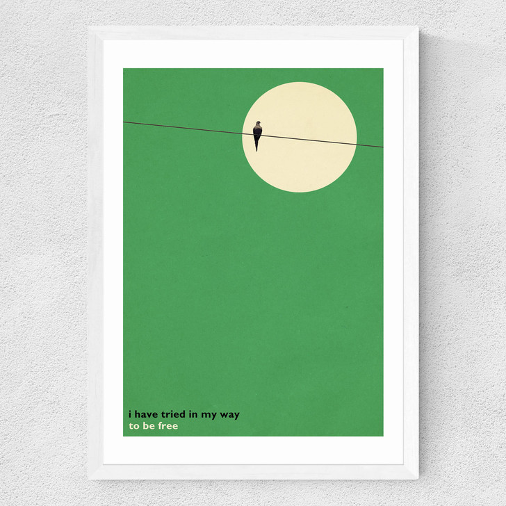 Bird on a Wire Medium White Frame