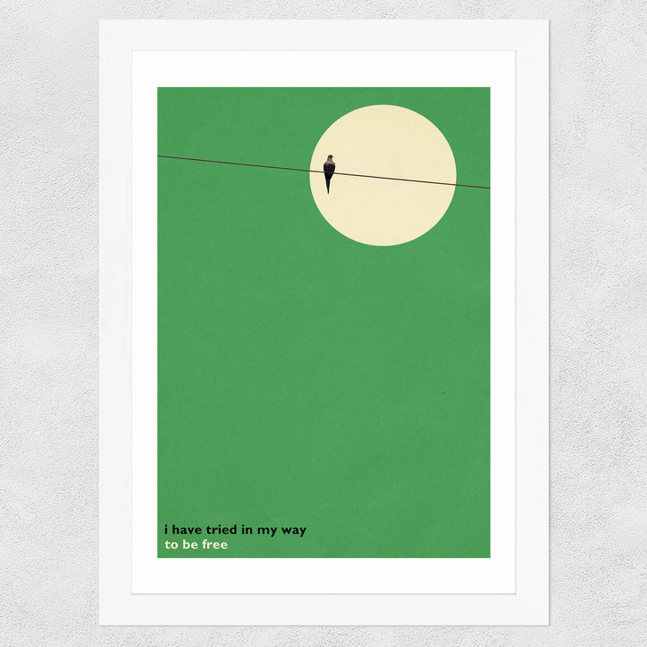 Bird on a Wire Wide White Frame