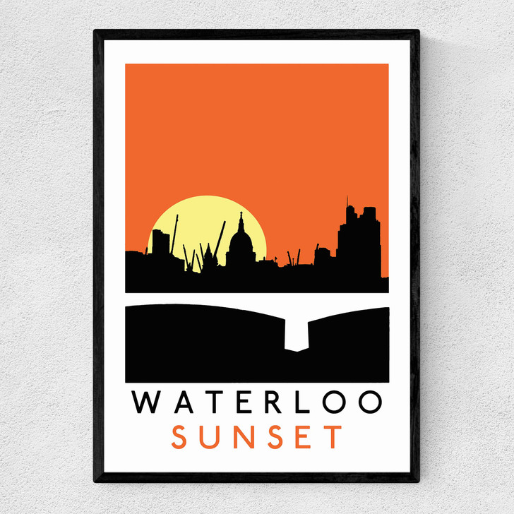 Waterloo Sunset by Indieprints Narrow Black Frame Waterloo Sunset by Indieprints Narrow Black Frame