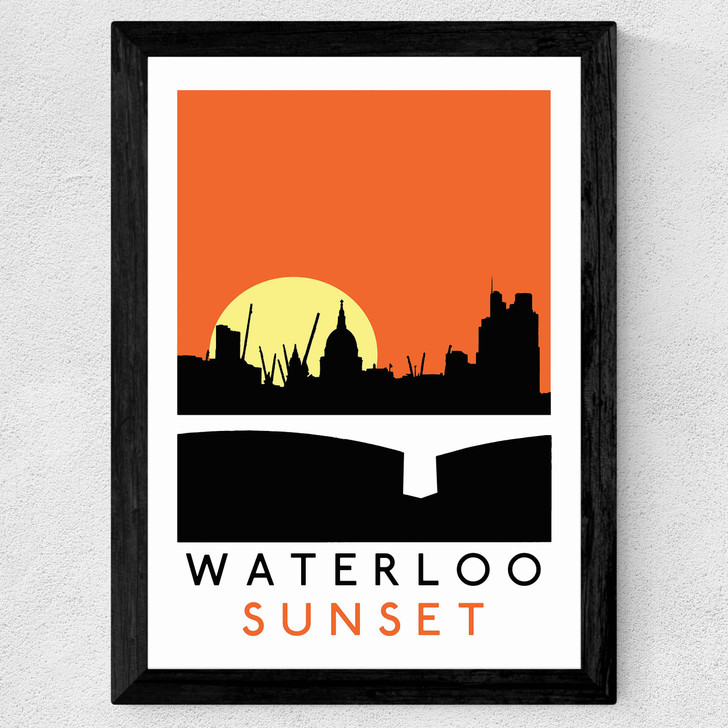 Waterloo Sunset by Indieprints Wide Black Frame Waterloo Sunset by Indieprints Wide Black Frame