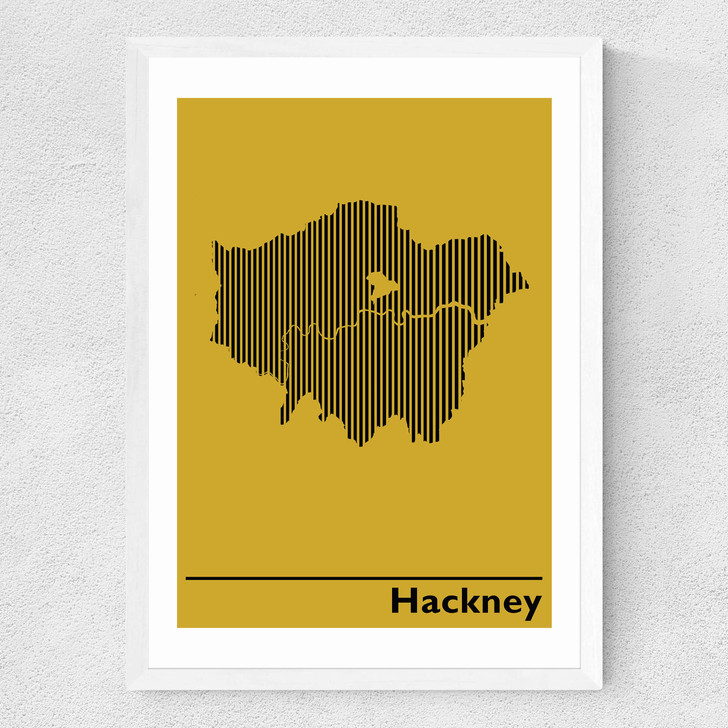 Borough of Hackney Medium White Frame