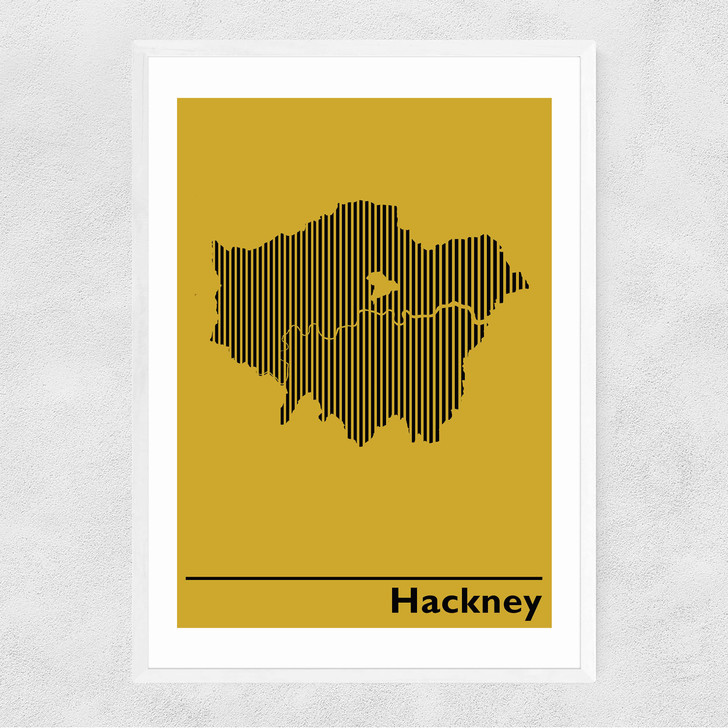 Borough of Hackney Narrow White Frame