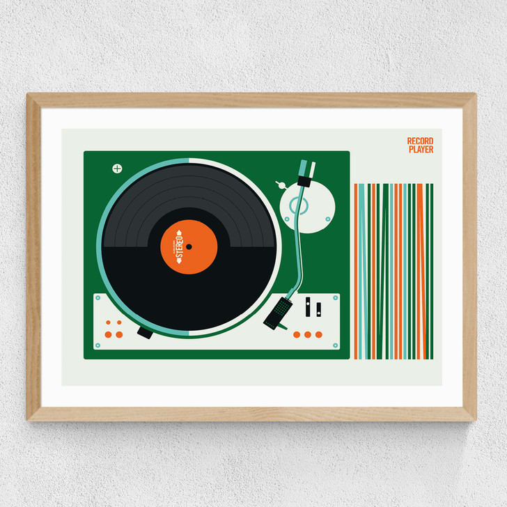 Fin Record Player TK Medium Oak Frame