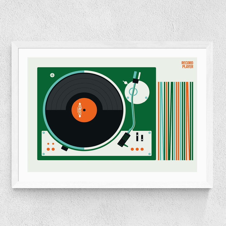 Fin Record Player TK Medium White Frame