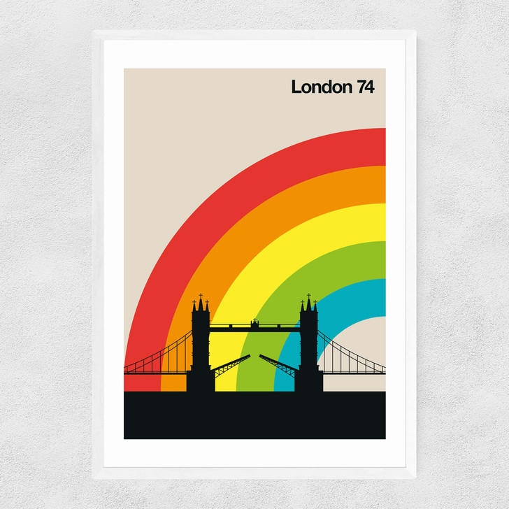 London 74 Narrow White Frame