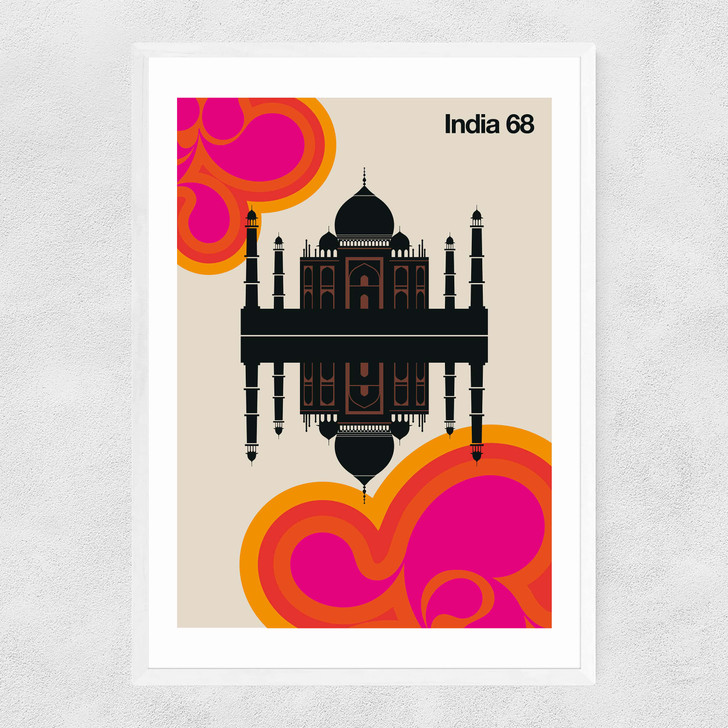 india 68 Narrow White Frame