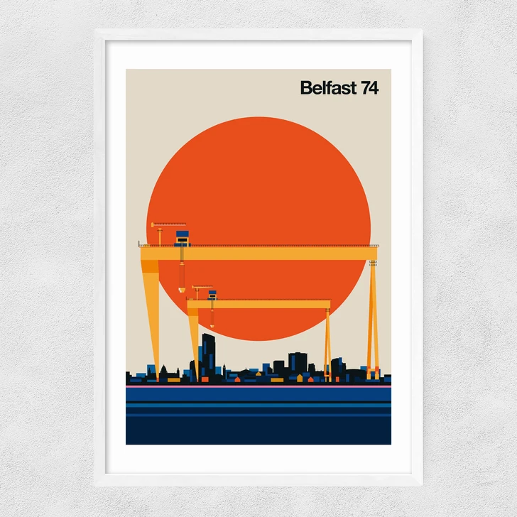Belfast 74 Narrow White Frame