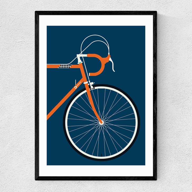 Orange Coloured Race Bike Narrow Black Frame Orange Coloured Race Bike Narrow Black Frame