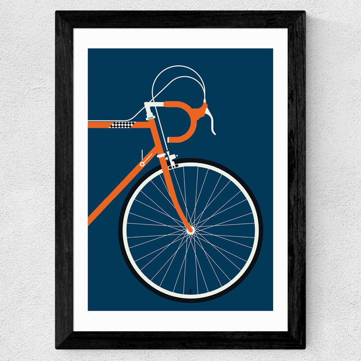 Orange Coloured Race Bike Wide Black Frame Orange Coloured Race Bike Wide Black Frame