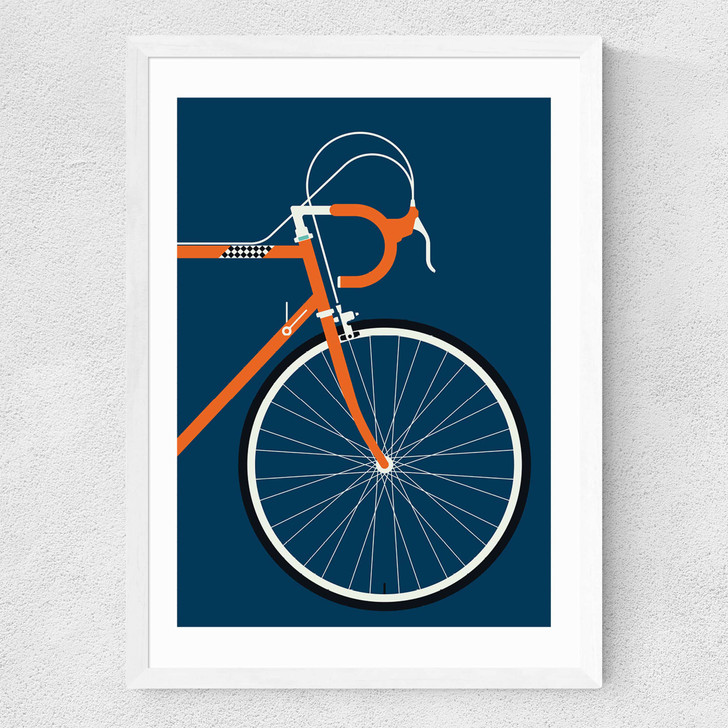Orange Coloured Race Bike Medium White Frame