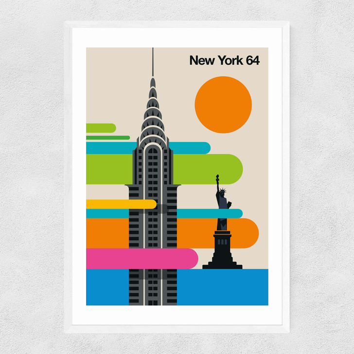 New York 64 Narrow White Frame New York 64 Narrow White Frame