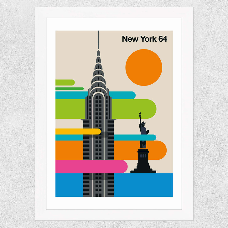 New York 64 Wide White Frame