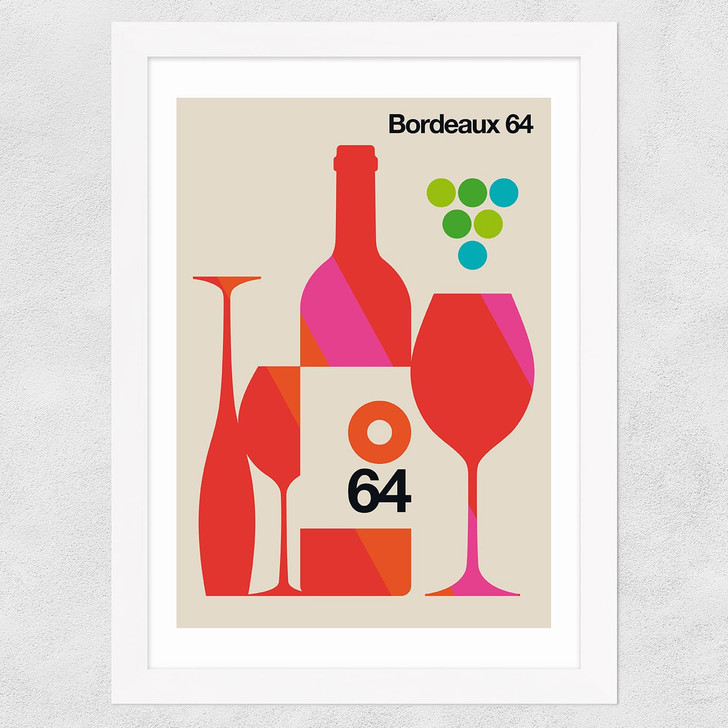 Bordeaux 64 Wide White Frame