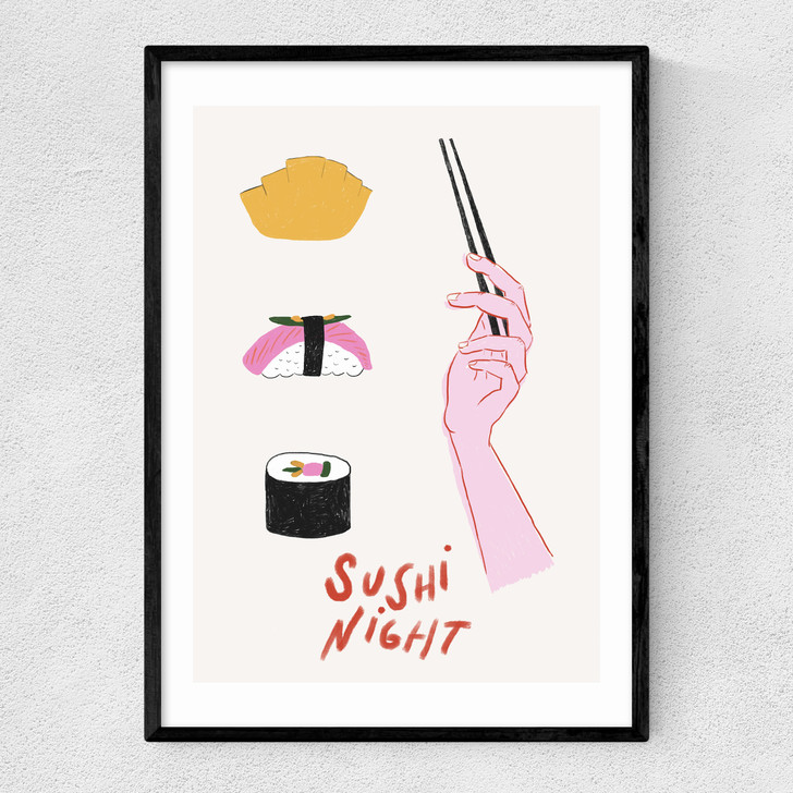 Sushi Night Narrow Black Frame