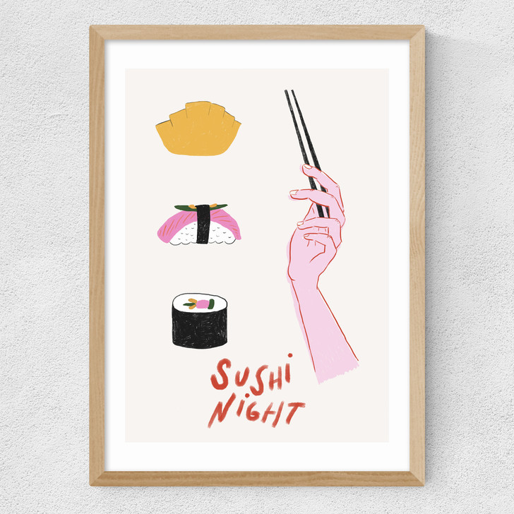 Sushi Night Medium Oak Frame